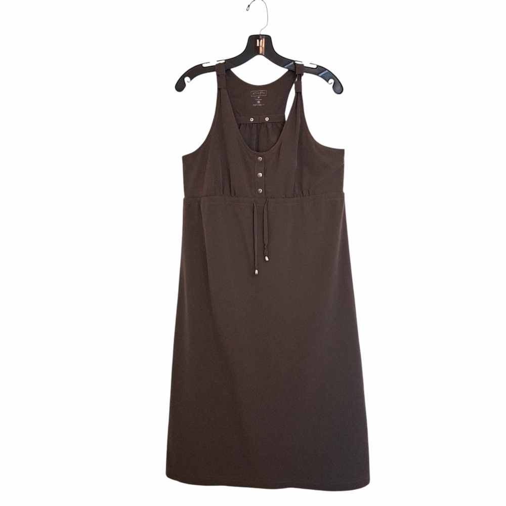 Athleta Racer Back Jersey Active Dress Women's Sz 8 Tall Cocoa Brown